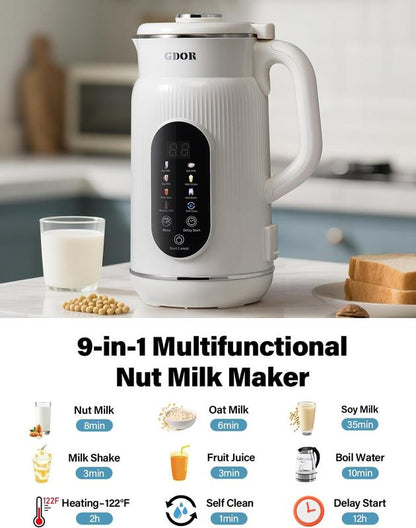 8-in-1 Nut Milk & Coffee Maker, 32oz, Self-Cleaning Stainless Steel