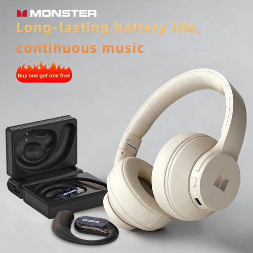 Monster Wireless Headphones & Earbuds Combo, 100H Playtime