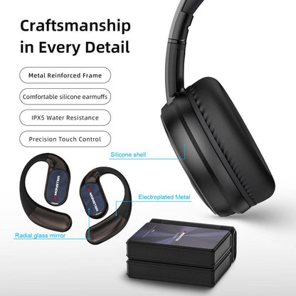 Monster Wireless Headphones & Earbuds Combo, 100H Playtime